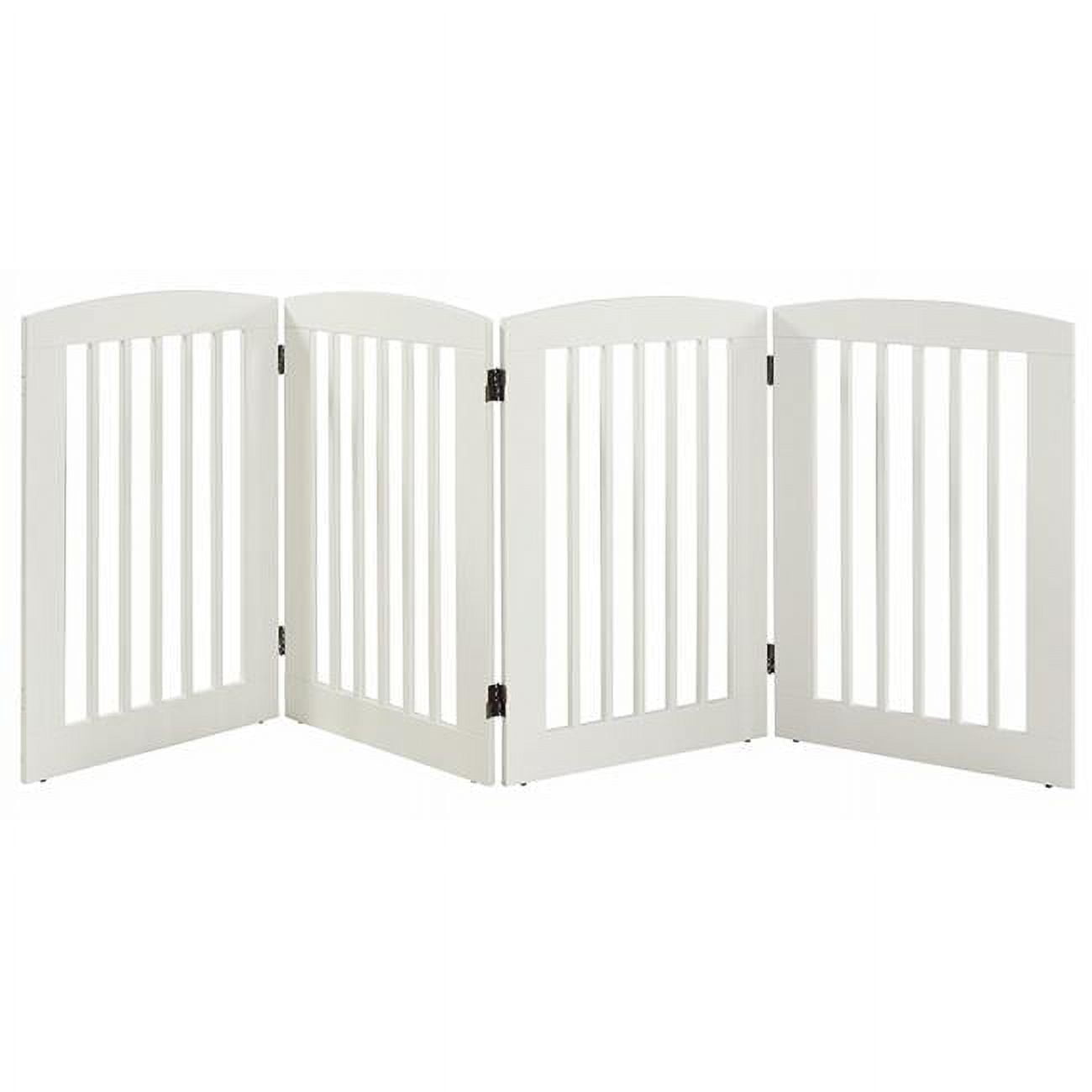 Furniture 36 in. Ruffluv 4 Panel Expansion Pet Gate Large White