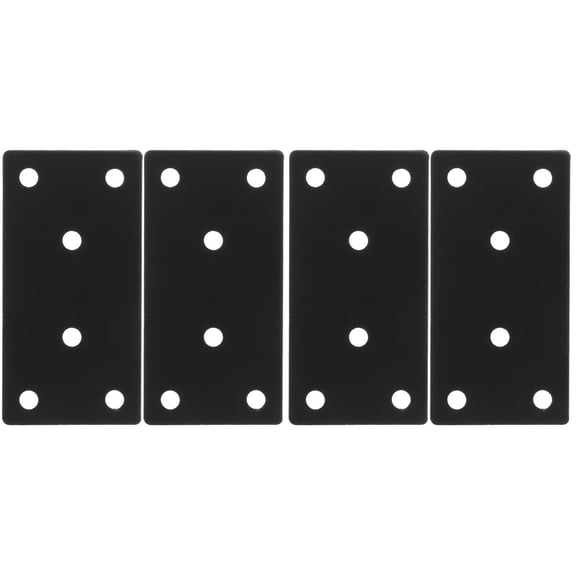 4 Pcs Metal Right Angle Brackets for Wood, Thickened Stainless Steel Black Corner Support Plates, Fixed Connector Hardware