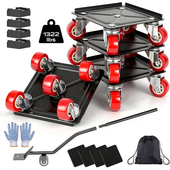 Furniture  with 5 Wheels Heavy Duty Furniture Movers with Wheels Furniture Moving Wheels for Heavy Furniture Dollies Moving  Heavy Duty Furniture Lifter Rollers 1322 lbs Load Capacity