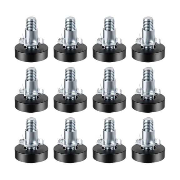 Furniture Leveling Feet for Home Workshop - 1/4 Inch Thread Set of 12 Adjustable Desk Sofa Workbench Cabinet Stabilizers 12PCS