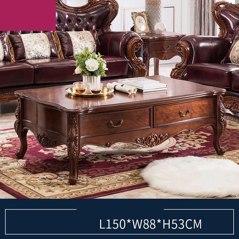 Furniture American Solid Wood Tea Table Living Room Simple Storage