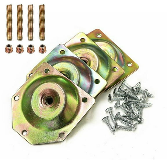 Furniture Angled Legs Fixing Attachment Plates Mounting Bracket for Eccentric Wheel Table Sofa Feet Hardware