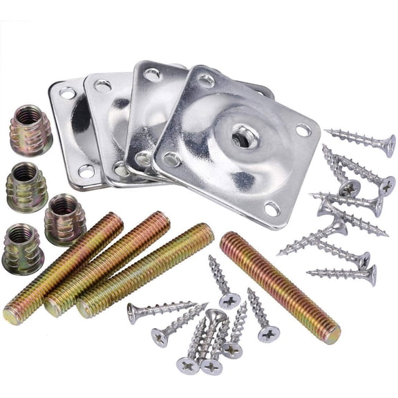 Table Feet Fixing Plate 4 Angled Sofa Legs Mounting Bracket Set With Screws Furniture Hardware Corner Brackets