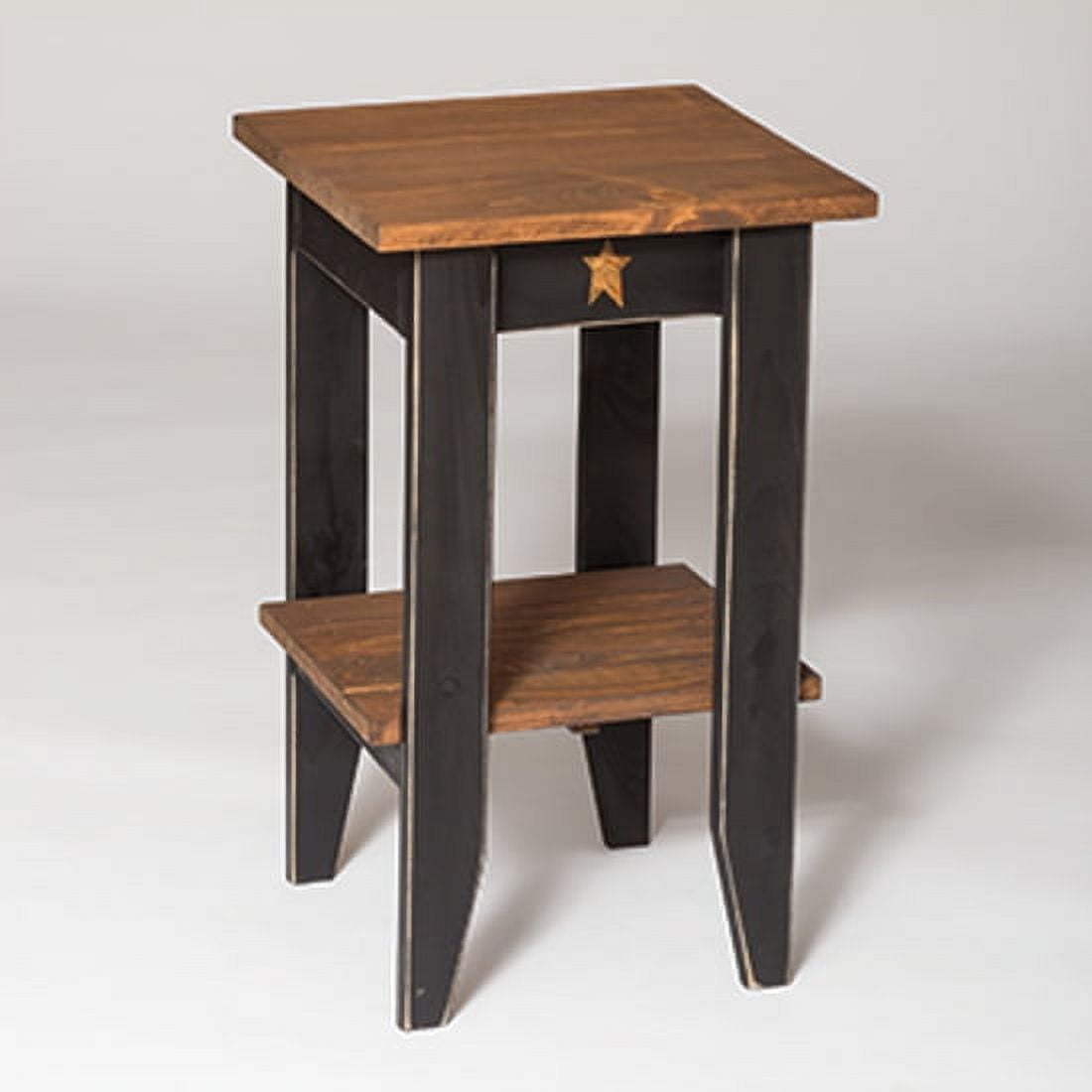 Furniture Barn USA™ Primitive Pine Square End Table with Shelf