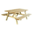 thumbnail image 1 of Furniture Barn USA™ White Cedar Log Picnic Table w/ Attached Benches, 1 of 2