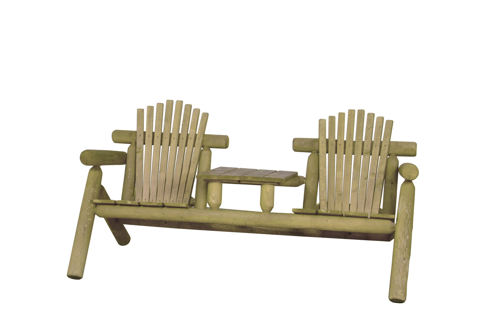 Furniture Barn USA™ White Cedar Log Settee w/ Center Table