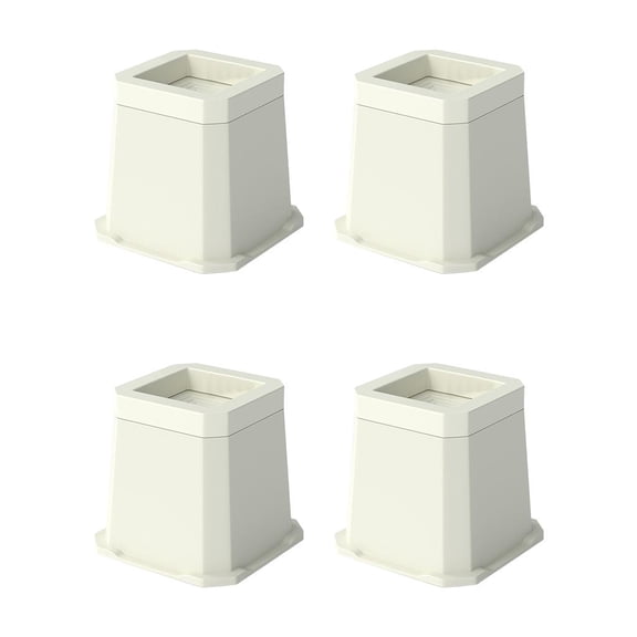 Furniture Bed Riser Shock-Absorbing Strong Load-Bearing Wear-Resistant Furniture Lifter Couch Lifters Bed Riser for Sofa Desk Beige Trapezoid