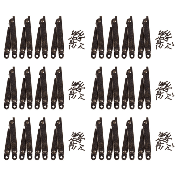 Furniture Box Rotatable Folding Lid Support Hinge Bronze Tone 24Pcs,24 x Folding Support Hinges,Bronze Tone