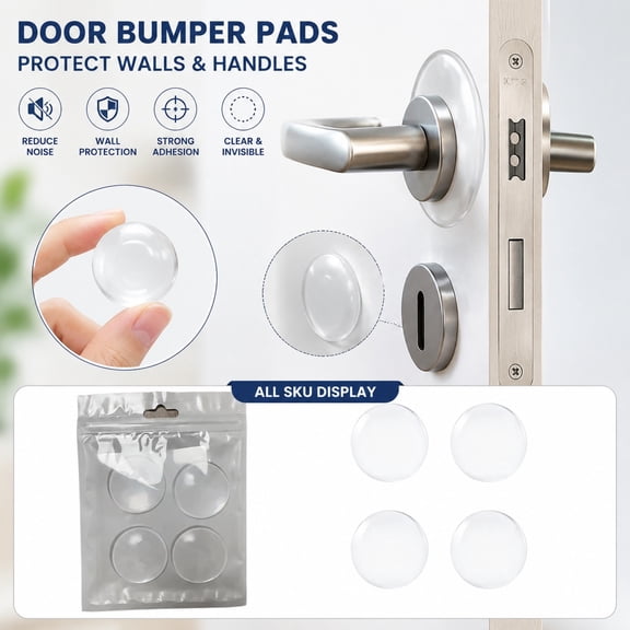 Furniture Bumpers, Surface-Safe Anti-Scratch Padding, for Table Corners, Appliance Edges, Moving Furniture Scratch, Clear Wall Protector Silicone Build, 1.5 Inch Diameter, 4 Pack
