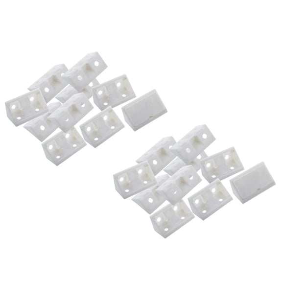 Furniture Cabinet Fastener Corner Braces Angle Brackets White 20Pcs