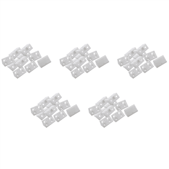 Furniture Cabinet Fastener Corner Braces Angle Brackets White 50Pcs