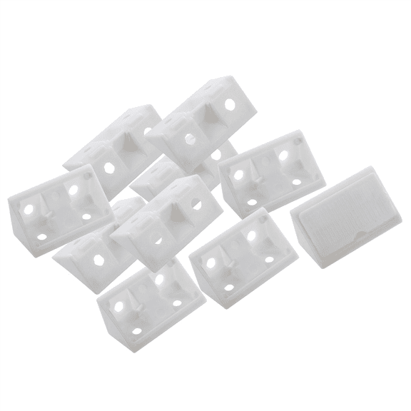 Furniture Cabinet Fastener Corner Braces Angle Brackets White 60pcs