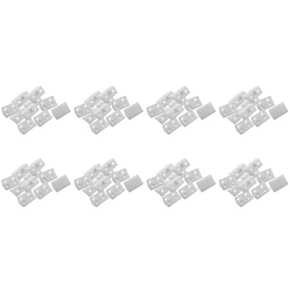 Furniture Cabinet Fastener Corner Braces Angle Brackets White 80pcs