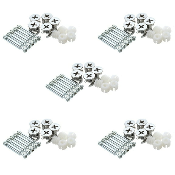 Furniture Cam Fitting with Dowel and Pre-Inserted Nut (Set of 25)