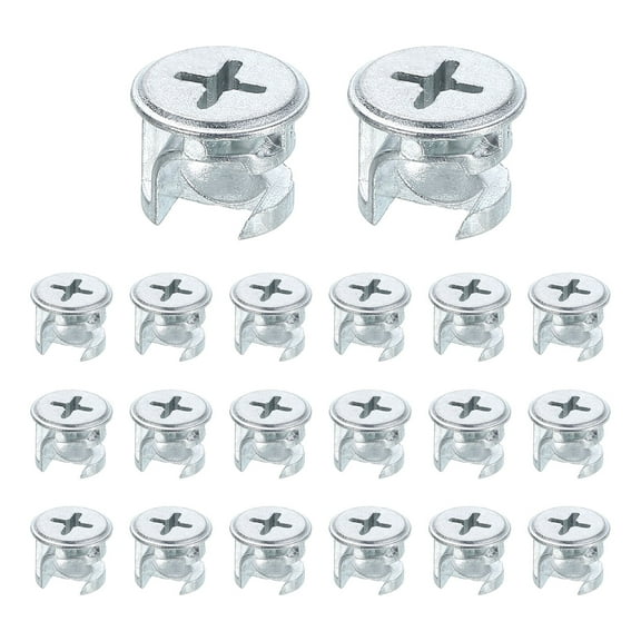 Furniture Cam Lock Fasteners 13.4 x 10mm, 20Pack Cam Lock Nut Connectors Fittings, Joint Connector Locking Nuts, White