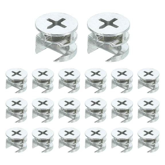 Furniture Cam Lock Fasteners 15 x 12mm, 20Pack Cam Lock Nut Connectors Fittings, Joint Connector Locking Nuts, White