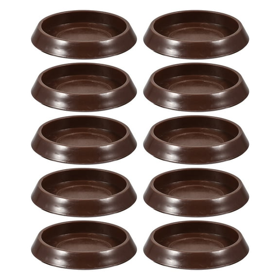 Furniture Caster Cups 10 Pack 1-3/4 Round Rubber Furniture Pads and Furniture Floor Protectors(Dark Brown)