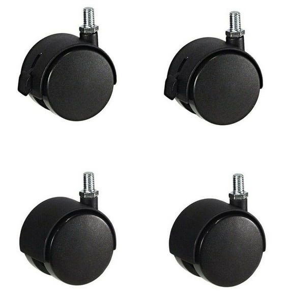Furniture Caster Wheels with M8 Stem,Swivel Castors Set Including 2 Brake and 2 Non-Brake Replacement Rollers, Metal and Plastic Chair or Table Casters for Coffee Tables, Restaurant Carts