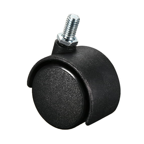 Uxcell Black Furniture Casters 1.5 Inch Nylon M8 x 15mm Threaded Stem Swivel Caster Wheel For Desk