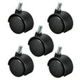 thumbnail image 1 of Furniture Casters 1.6 Inch Nylon M8 x 15mm Threaded Stem Swivel Wheels, 33lb Capacity Each Wheel, 5 Pcs, 1 of 4