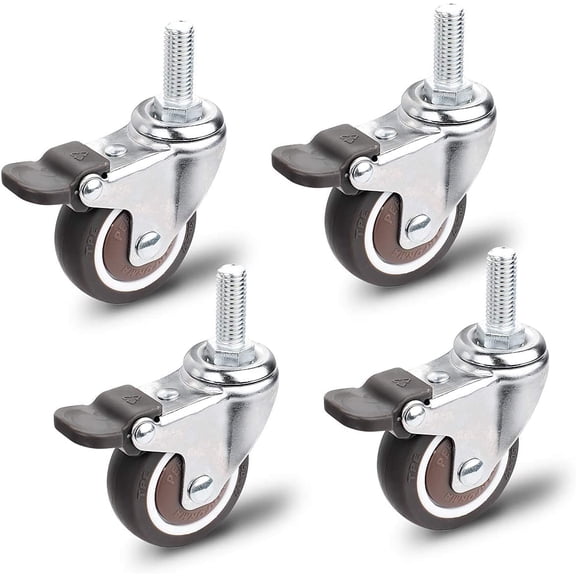 Furniture Casters, 4 Pieces Swivel Caster, M10X25Mm Universal Furniture Casters, Load Capacity 40Kg Per Caster