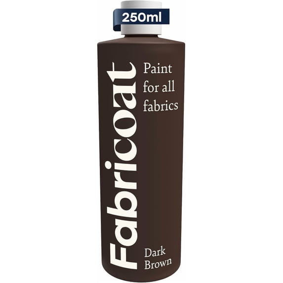 Fabricoat - Fabric Paint for Furniture - 8.5oz / 250ml Dark Brown - Restore or Change the Color of Couches, Chairs, Upholstery, Soft Furnishings, Car Interiors, Clothing, & Footwear