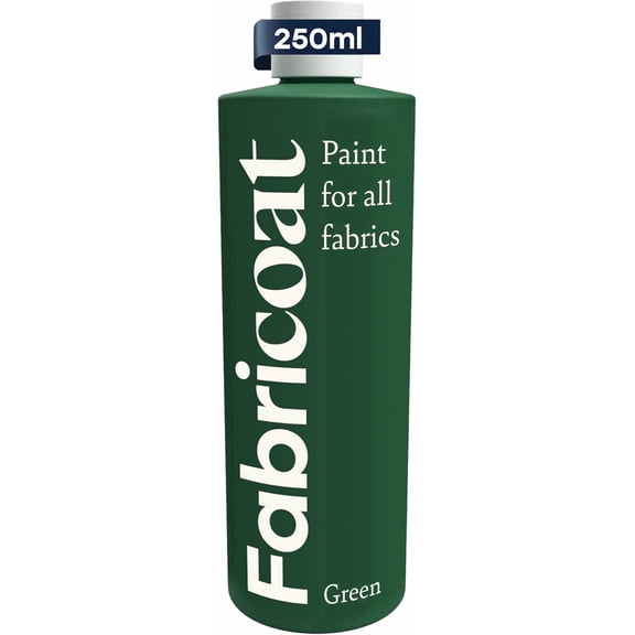 Fabricoat - Fabric Paint for Furniture - 8.5oz / 250ml Green - Restore or Change the Color of Couches, Chairs, Upholstery, Soft Furnishings, Car Interiors, Clothing, & Footwear