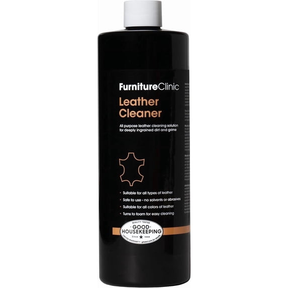 Furniture Clinic Leather Cleaner | Non-Toxic | Removes Dirt & Grime | All-Purpose Cleaning Solution for Couches, Car Seats, Purses, Shoes & Saddles | Restores All Leather Types | 8.5oz / 250ml