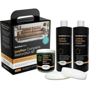Furniture Clinic Leather Complete Restoration Kit | with Leather Recoloring Balm, Cleaner, 2-in-1 Protection Cream & Conditioner, Sponge, and Cloth | Repair Kit for Furniture (Pine Green)