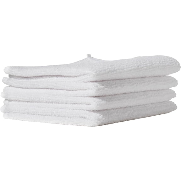 Furniture Clinic Pack of 4 Microfiber Cloths – Lint Free - White Cleaning Cloths - Reusable and Washable