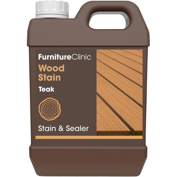 Furniture Clinic Wood Stain | Water Based | Fast Drying, Low Odor, & Non-Toxic | Multiple Finishes | for Indoor & Outdoor Furniture and More | Teak (8.5oz / 250ml)