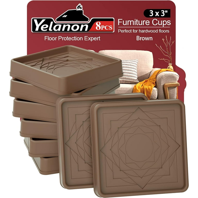 Yelanon Non Slip Furniture Pads -24 pcs 2'' Furniture Grippers Hardwood  Floors, Non Skid for Furniture Legs,Self Adhesive Rubber Feet, Anti Slide