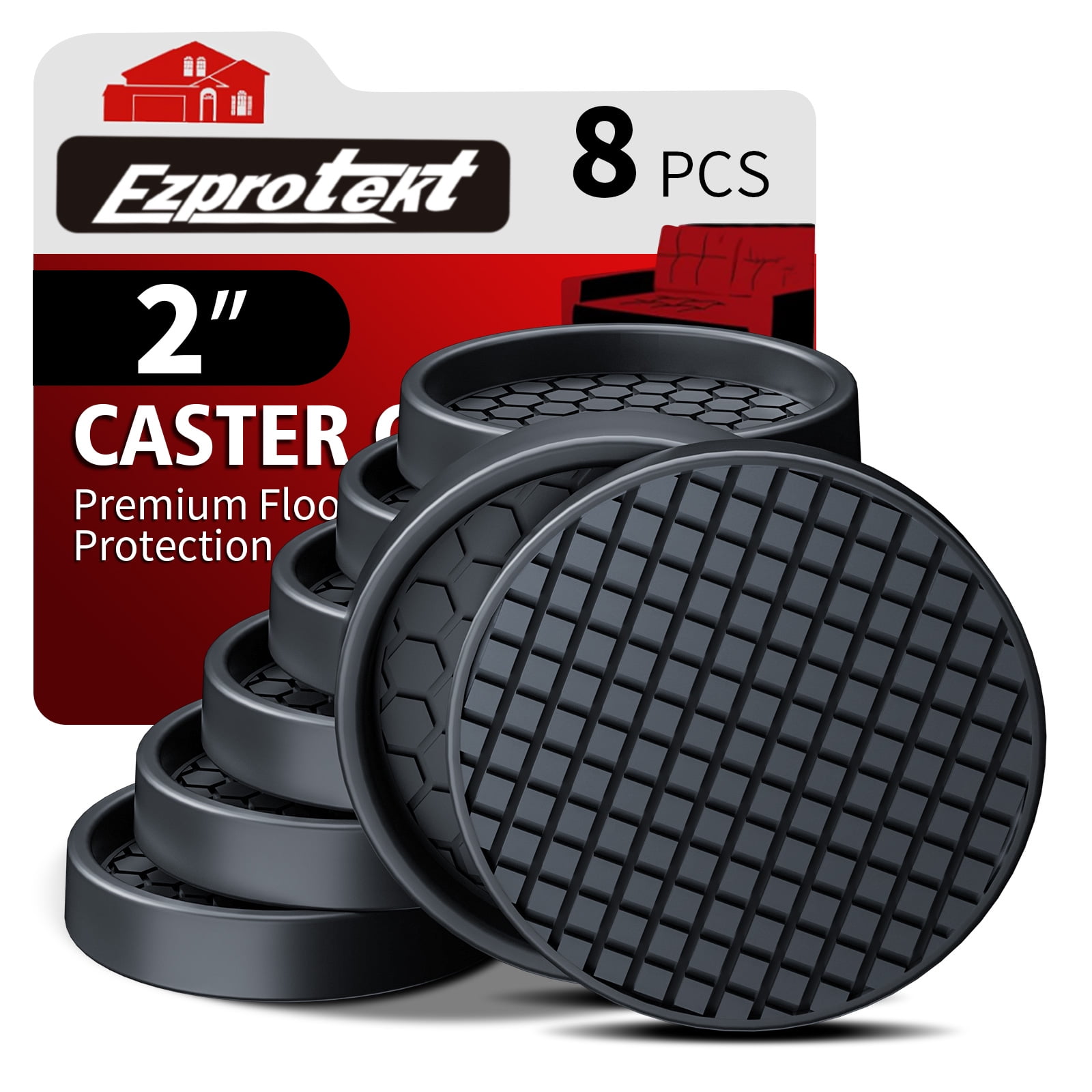 Furniture Coasters, 8PCS 2" Furniture Caster Cups for Hardwood Floors