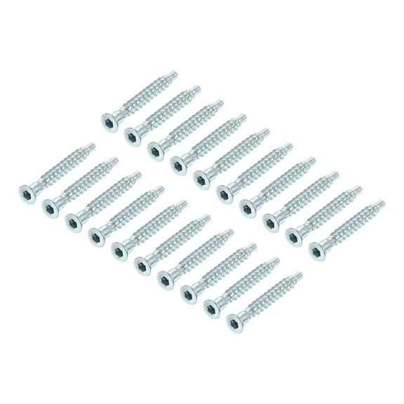 Uxcell Furniture Confirmat Screw 5x40mm Hex Socket Wood Screws Zinc Plated 20pcs