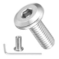 thumbnail image 1 of Furniture Connector Bolt Cap Nut Kit with Wrench(M6-1x16mm) 50Pcs, Connector Bolts M6 Countersunk Screw Barrel Nuts Binding Screws, for Chair Cabinet Bed, Silver, 1 of 7