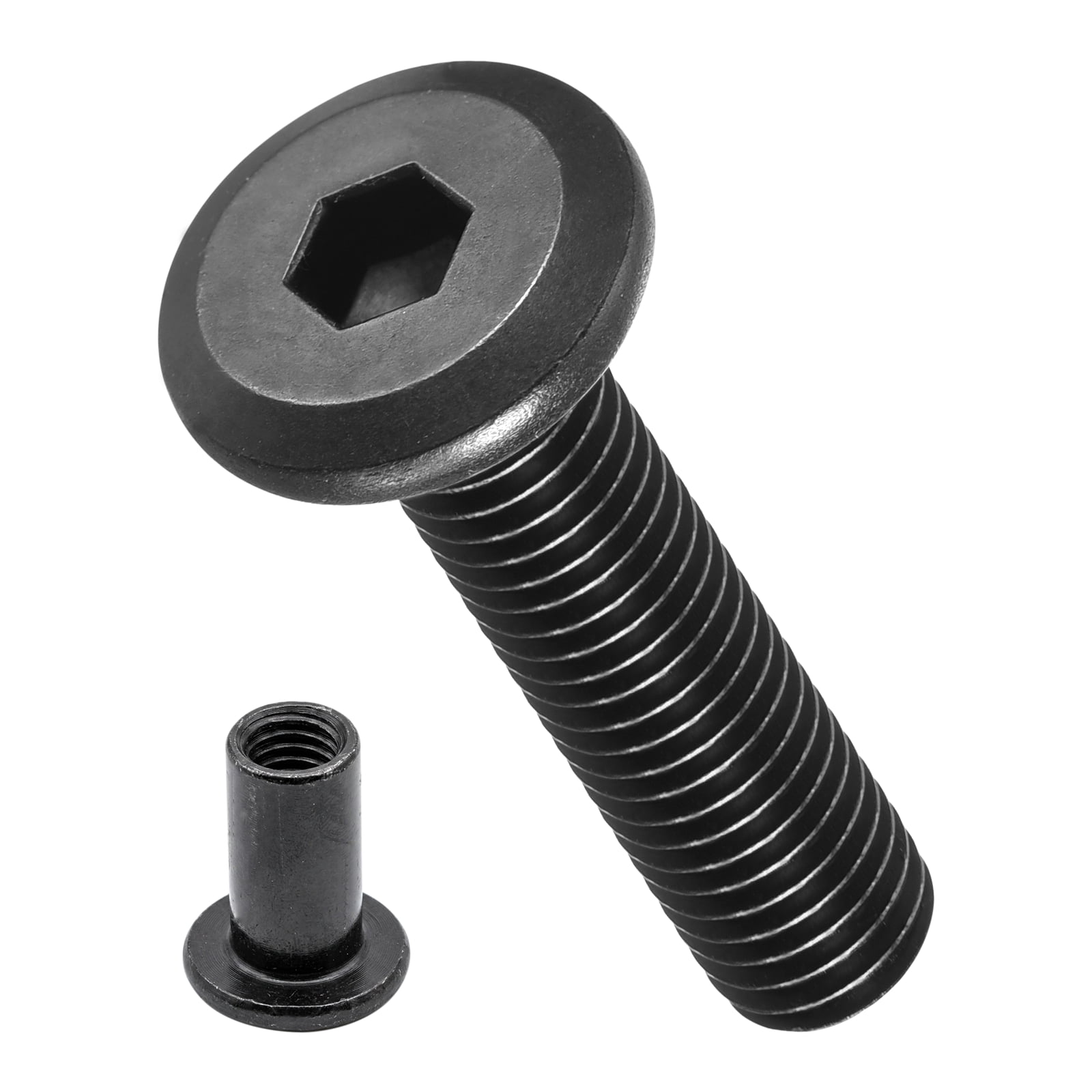 Furniture Connector Bolt Cap Nut Kit with Wrench(M6-1x40mm) 24Pcs, Connector Bolts M6 Countersunk Screw Barrel Nuts Binding Screws, for Chair Cabinet Bed, Silver