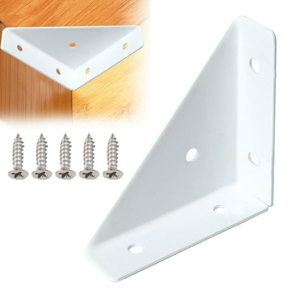 Furniture Corner Bracket – Dusknt Metal Triangular Support Bracket with Screws for Bed & Desk, Heavy Duty Connector for Shelving, Spring Home Improvement (Style F)