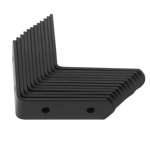 Furniture Corner Connector Heavy Duty Corner Brace L-Shaped Right Angle Bracket Cabinet Shelf Support Black 6.50X6.50X1.90CM 12Pcs