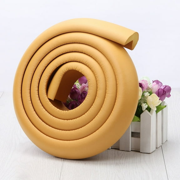 Furniture Corner Protector,L-Shaped Edge Guard Strip for Table Desk,Solid Wide Angle Bumpers for Home Safety,Anti-Collision Protective Tape,Khaki,6.56 ft