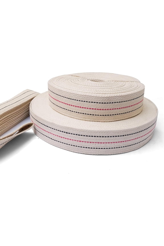 Furniture Cotton 2 Inch Webbing Strap Sewing Supplies for Belt Bag and Luggage Straps in Natural Color - Handbag Strap DIY Projects - Webbing Straps for Cloth Tote Bag (100 FEET)