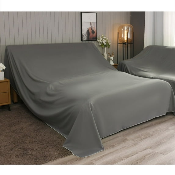 Furniture Cover Drop Cloth Bedspread Sofa Storage Covers, Polyester Rectangular Tablecloth Recliner Cover Protector Dust Cover, Washable-Dark gray-240x600cm(94x236in)