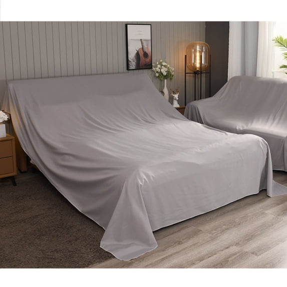 Furniture Cover Drop Cloth Bedspread Sofa Storage Covers, Polyester Rectangular Tablecloth Recliner Cover Protector Dust Cover, Washable-gray-480x500cm(189x197in)
