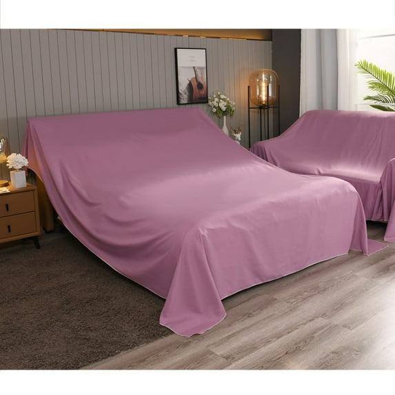 Furniture Cover Drop Cloth Bedspread Sofa Storage Covers, Polyester Rectangular Tablecloth Recliner Cover Protector Dust Cover, Washable-purple-350x600cm(138x236in)