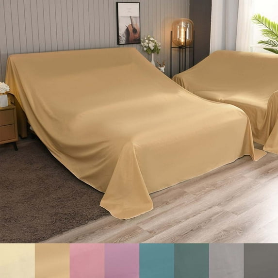 Furniture Cover Sofa Storage Covers Rectangular Protector Dust Cover, Washable-Camel-240x300cm(94x118in)