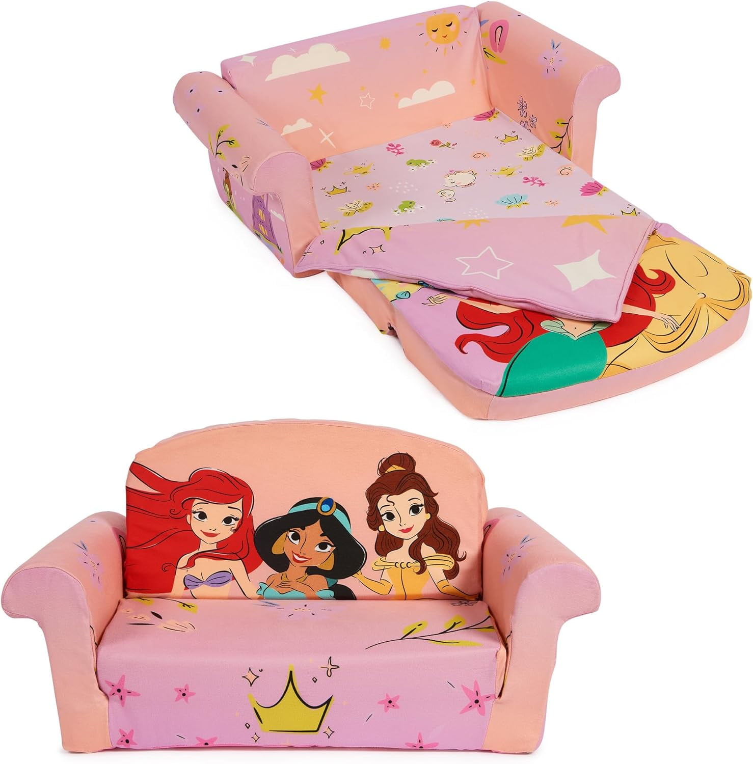 Furniture, Disney Princess 3in1 Slumber Sofa, Foam Toddler Nap Mat