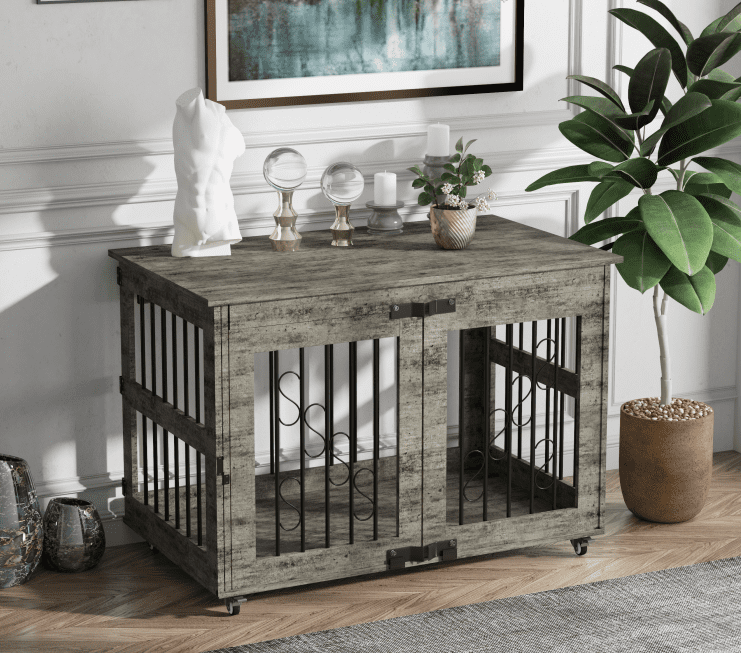 View of Furniture Dog Crate for Extra Large Breeds Dogs, 48