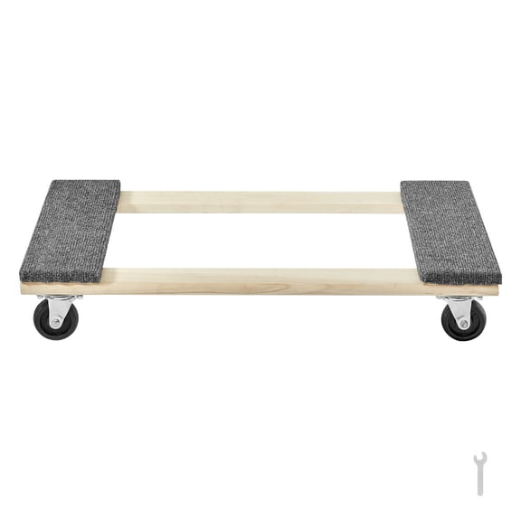 Furniture Dolly, 1000 lbs Load Capacity, 18" x 30", 4 x 3" PP Swivel Casters, Heavy Duty Hardwood Furniture Moving Dolly, Mover's Dolly, Moving Cart with Wheels for Heavy Furniture Home Cleaning