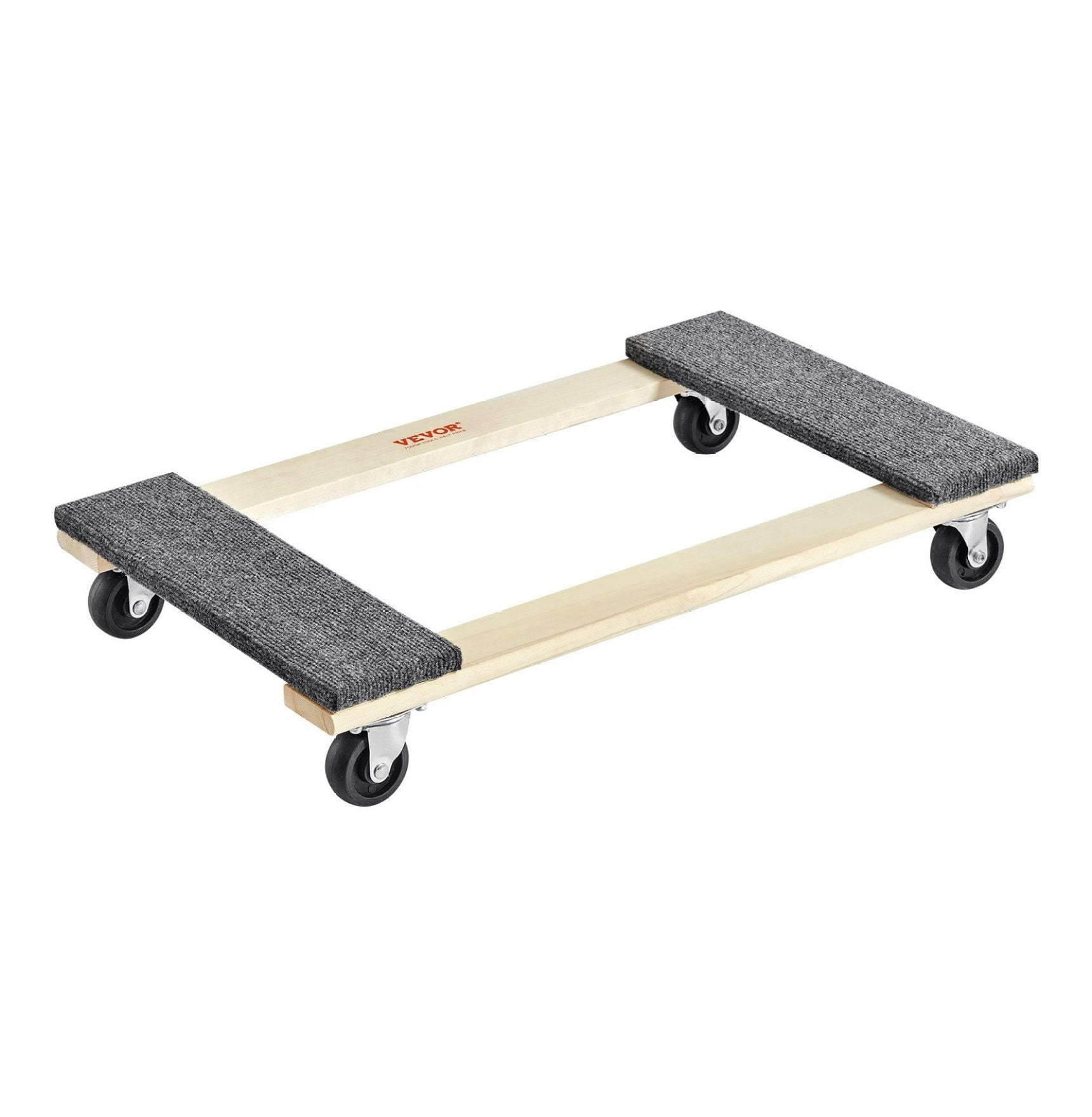 Furniture Dolly, 1000 lbs Load Capacity, 18" x 30", 4 x 3" PP Swivel Casters, Heavy Duty Hardwood Furniture Moving Dolly, Mover's Dolly, Moving Cart with Wheels for Heavy Furniture Home Cleaning