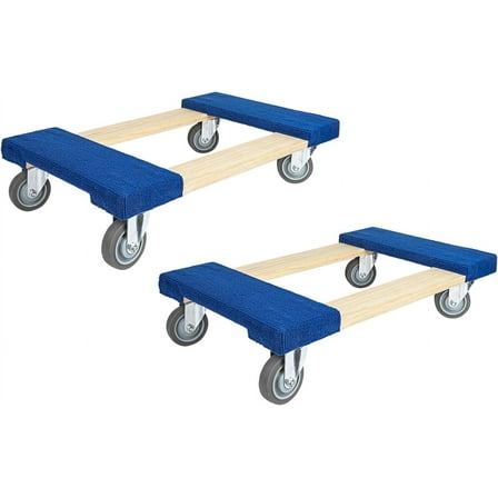 Furniture Dolly 30" x 18" I 4 Wheels Heavy Duty Moving Dollies | Fully Assembled Wooden Moving Cart with Large Wheel Casters | | Heavy Duty Dolly Cart | 1,000 lbs Capacity | Pack of 2