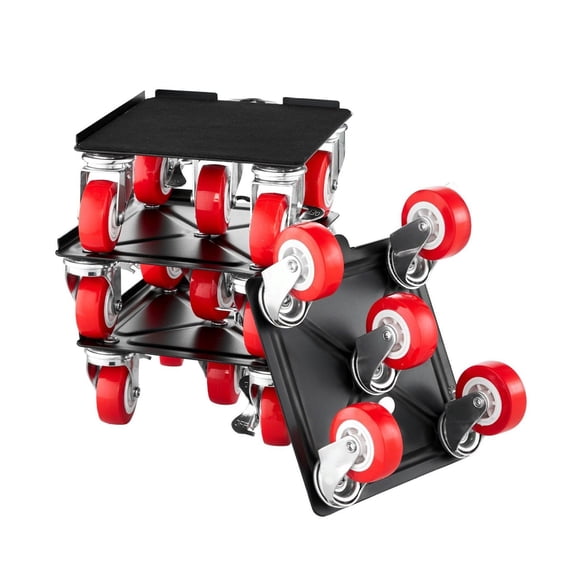 Furniture Dolly 3474 lbs Capacity - Heavy Duty Movers 5-Wheel Roller - Carbon Steel Panel - Appliance Sofa Fridge Washer Transport Tool